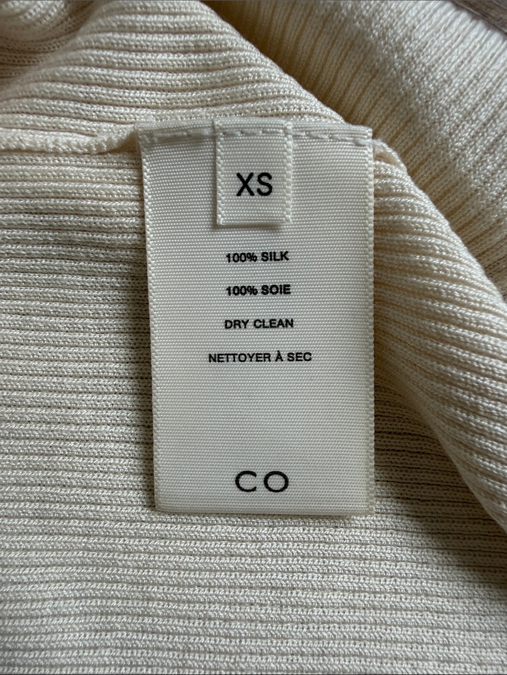 CO Cream Ribbed Scoop Neck Silk Tank Top - Picture 6 of 6